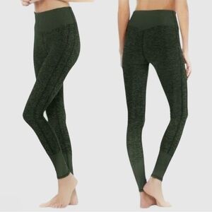Alo High-Waist Alosoft Lounge Legging Dark Green Heather Medium Ribbed Detailing